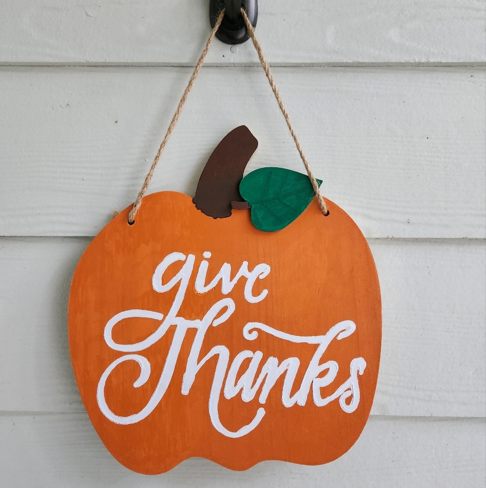 Give Thanks Wooden Plaque